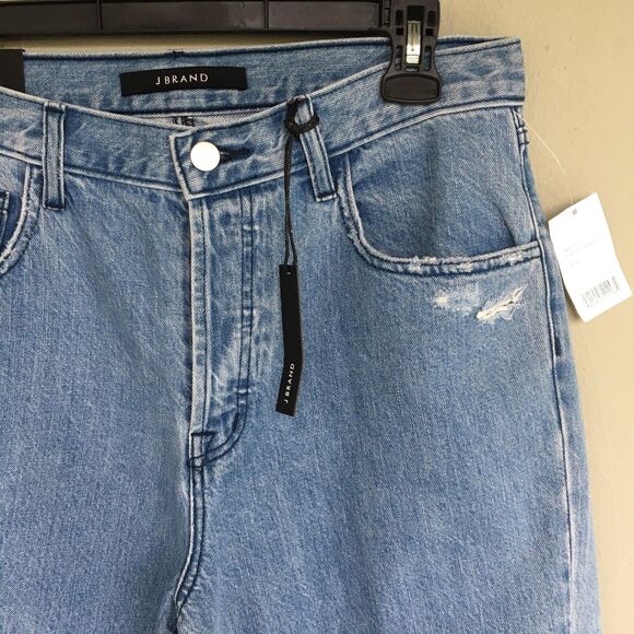 J Brand Wynne Jeans Women 30 High Waist Crop Straight Leg Distressed Raw Hem - Picture 5 of 13